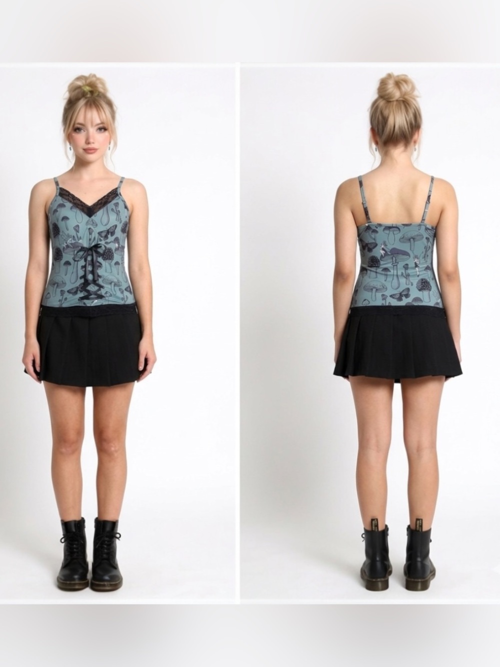 Disney Peter Pan Tinker Bell Mushroom Lace-Up Cami